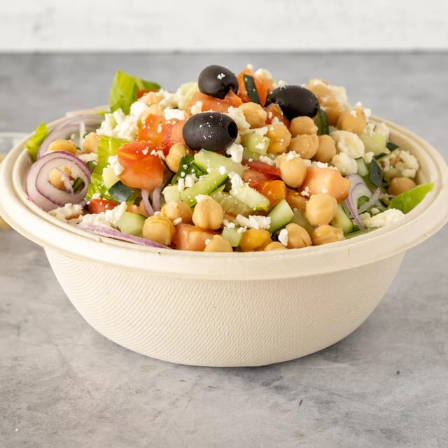 Greek salad with chicken.